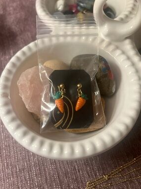 Hand Crafted Carrot Dangle Earrings